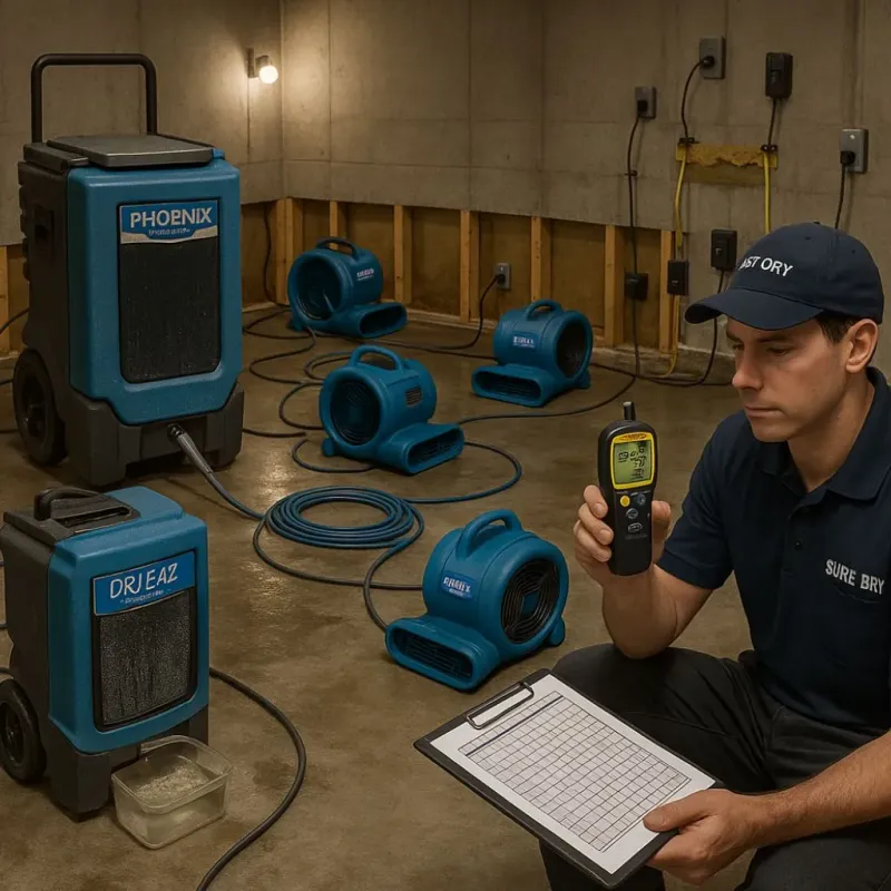 Structural Drying and Dehumidification process in Franklin, PA